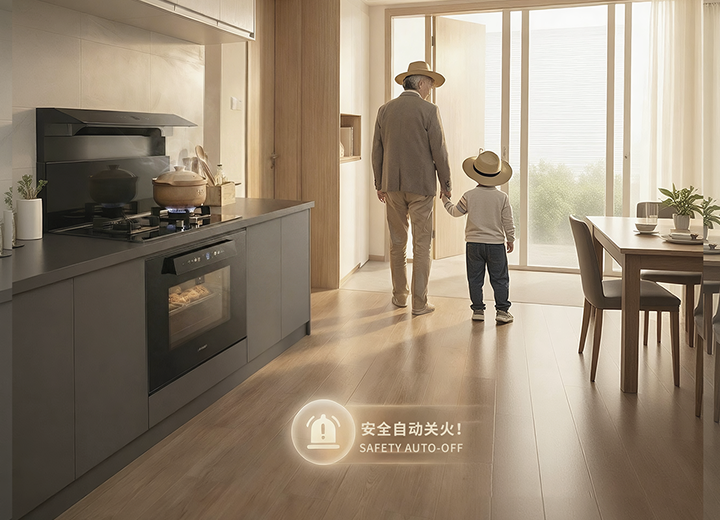 智能哨兵感应<BR>离厨亦安心