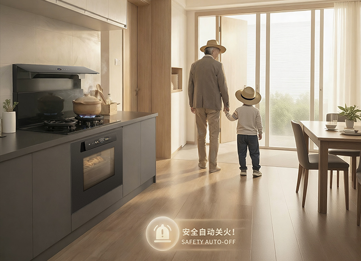 智能哨兵感应<BR>离厨亦安心